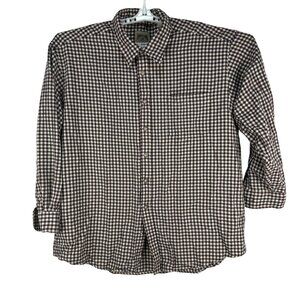 Himalaya Outfitters Brown & White Checkered Long Sleeve Shirt 2X Big Size Mens